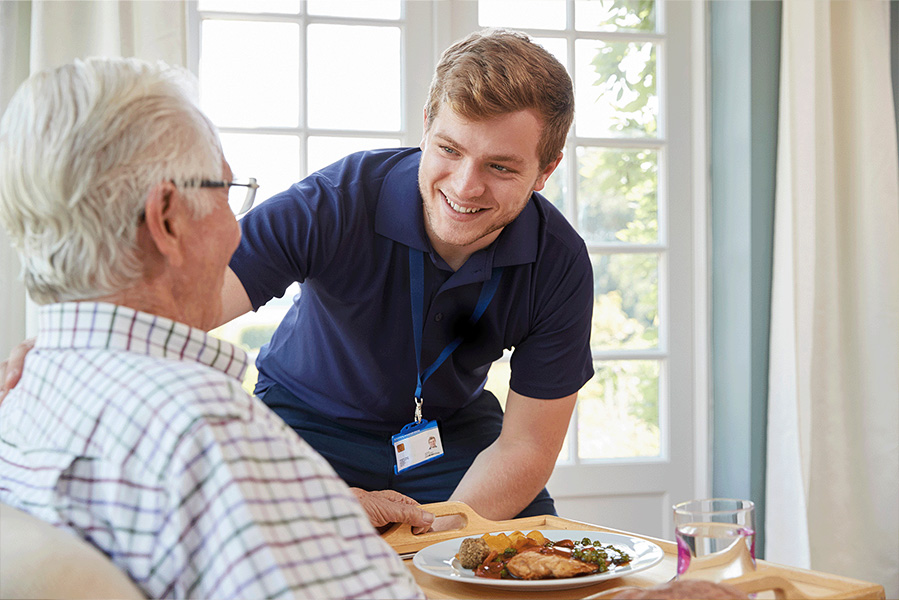 Man receiving his meal